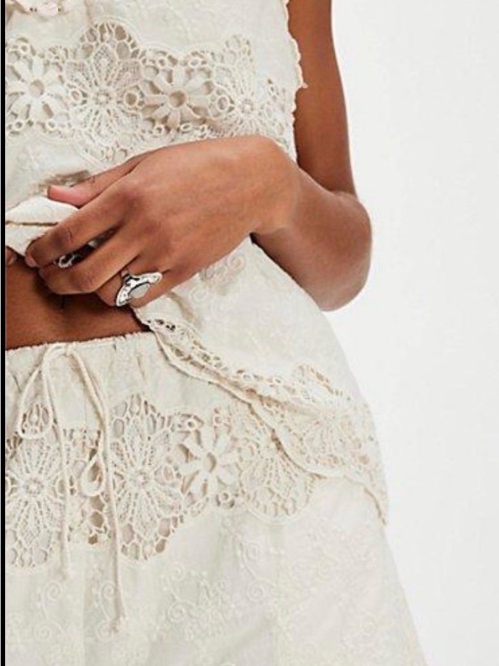 Free People Lace Ashtin Set Ivory Sz MD - Picture 3 of 12